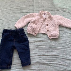 Knitted Carters Cardigan and Cat&Jack jeans